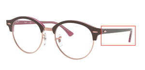 Aste originali Ray-Ban RB4246V vista, colore 5886 · Superiore marrone su opal rosa