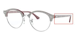 Aste originali Ray-Ban RB4246V vista, colore 8050 · Wrinkled grigio su bordeaux