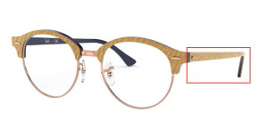 Aste originali Ray-Ban RB4246V vista, colore 8051 · Wrinkled beige su blu