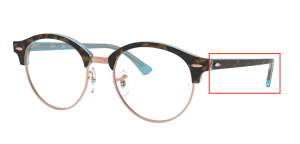Aste originali Ray-Ban RB4246V vista, colore 5885 · Superiore avana su blu chiaro