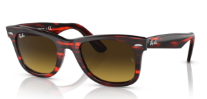 Ray-Ban 2140 WAYFARER, colore 136285 · Striato rosso