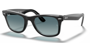 Ray-Ban 2140 WAYFARER, colore 12943M · Nero su trasparente