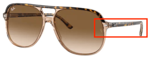 Aste originali Ray-Ban RB2198 Bill, colore 1292 · Avana su trasparente marrone