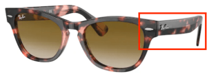 Aste originali Ray-Ban RB2201 Laramie, colore 1334 · Rosa avana