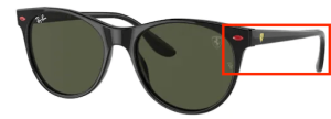 Aste originali Ray-Ban RB2202M, colore F601 · Ferrari nero lucido