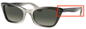 Aste originali Ray-Ban RB2299 Lady Burbank, colore 1340 · Trasparente grigio