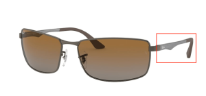 Aste originali Ray-Ban RB3498, colore 029/T5 · Opaco gunmetal