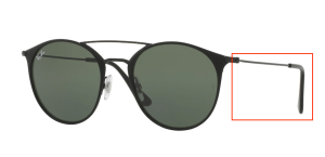 Aste originali Ray-Ban RB3546 Pezzi, colore 186 · Nero/nero opaco