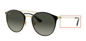 Aste originali Ray-Ban RB3546 Pezzi, colore 187 · Oro nero lucido