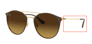 Aste originali Ray-Ban RB3546 Pezzi, colore 9009 · Oro superiore marrone