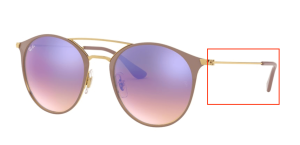 Aste originali Ray-Ban RB3546 Pezzi, colore 9011 · Oro superiore trutle dove