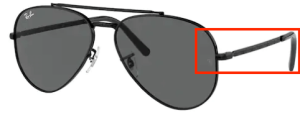 Aste originali Ray-Ban RB3625 New Aviator, colore 002 · Nero