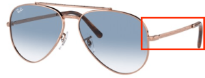 Aste originali Ray-Ban RB3625 New Aviator, colore 9202 · Rosa oro