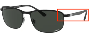Aste originali Ray-Ban RB3671CH, colore 186 · Nero/nero opaco