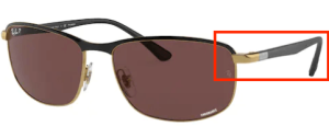 Aste originali Ray-Ban RB3671CH, colore 187 · Nero