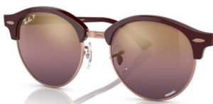 Lenti originali Ray-Ban RB4246 Clubround, colore 1365G9 · Bordeaux su rosa oro