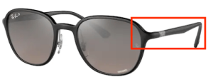 Aste originali Ray-Ban RB4341CH, colore 601S · Nero opaco
