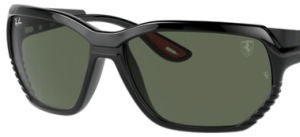 Lenti originali Ray-Ban RB4366M Ferrari, colore 71 · Verde scuro · plastica