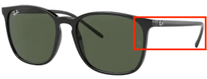 Aste originali Ray-Ban RB4387, colore 601 · Nero
