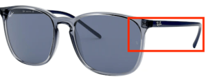 Aste originali Ray-Ban RB4387, colore 6399 · Trasparente blu