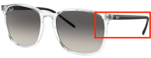 Aste originali Ray-Ban RB4387, colore 6477 · Trasparente