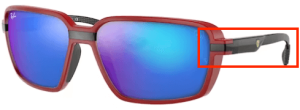 Aste originali Ray-Ban RB8360M, colore F663 · Rosso