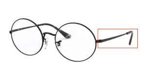 Aste originali Ray-Ban RB1970V Oval, colore 2509 · Nero lucido