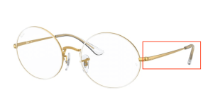 Aste originali Ray-Ban RB1970V Oval, colore 3104 · Bianco su legend oro