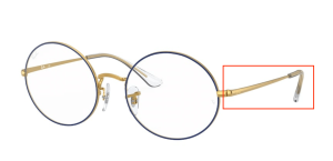 Aste originali Ray-Ban RB1970V Oval, colore 3105 · Blu su legend oro