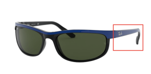Aste originali Ray-Ban RB2027 Predator 2, colore 6301 · Superiore blu su nero