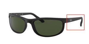 Aste originali Ray-Ban RB2027 Predator 2, colore W1847 · Nero/ nero opaco