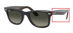 Aste originali Ray-Ban RB2140 Wayfarer, colore 1277 · Grigio