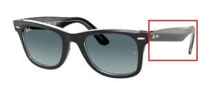 Aste originali Ray-Ban RB2140 Wayfarer, colore 1294 · Nero su trasparente