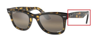 Aste originali Ray-Ban RB2140 Wayfarer, colore 1332 · Giallo avana