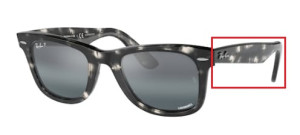 Aste originali Ray-Ban RB2140 Wayfarer, colore 1333 · Grigio avana