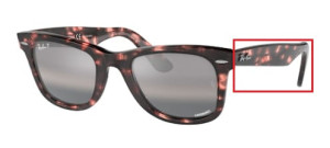Aste originali Ray-Ban RB2140 Wayfarer, colore 1334 · Rosa avana