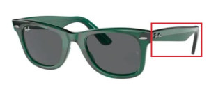 Aste originali Ray-Ban RB2140 Wayfarer, colore 6615 · Trasparente verde