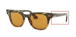 Aste originali Ray-Ban RB2168 Meteor, colore 1268 · Verde sfumato marrone stripped