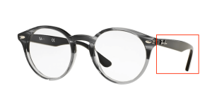 Aste originali Ray-Ban RB2180V vista, colore 5571 · Sfumato striato grigio