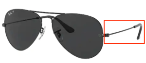 Aste originali Ray-Ban RB3025 Aviator, colore 002 · Nero