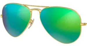 Lenti originali Ray-Ban RB3025 Aviator Large Metal, colore 19 · Verde flash specchio