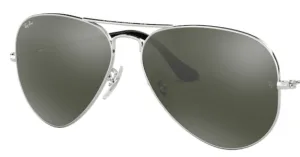 Lenti originali Ray-Ban RB3025 Aviator Large Metal, colore 77 · Cristallo grigio specchio