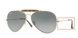 Aste originali Ray-Ban RB3029 Outdoorsman II, colore 197 · Bronzo