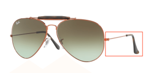 Aste originali Ray-Ban RB3029 Outdoorsman II, colore 9002 · Medium bronzo