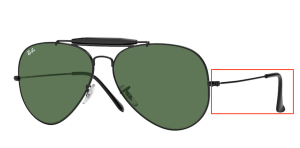Aste originali Ray-Ban RB3029 Outdoorsman II, colore L2114 · Nero