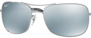Lenti originali Ray-Ban RB3515, colore Y4 · Verde specchio argento polarizzato · plastica