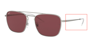 Aste originali Ray-Ban RB3588, colore 9116 · Rubber argento