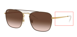 Aste originali Ray-Ban RB3588, colore 9055 · Oro superiore su marrone