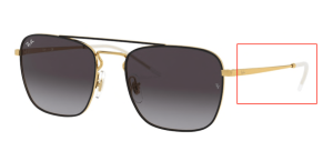 Aste originali Ray-Ban RB3588, colore 9054 · Oro su superiore nero