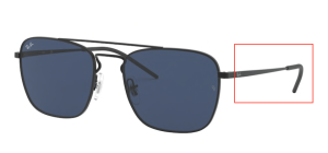 Aste originali Ray-Ban RB3588, colore 9014 · Nero rubber